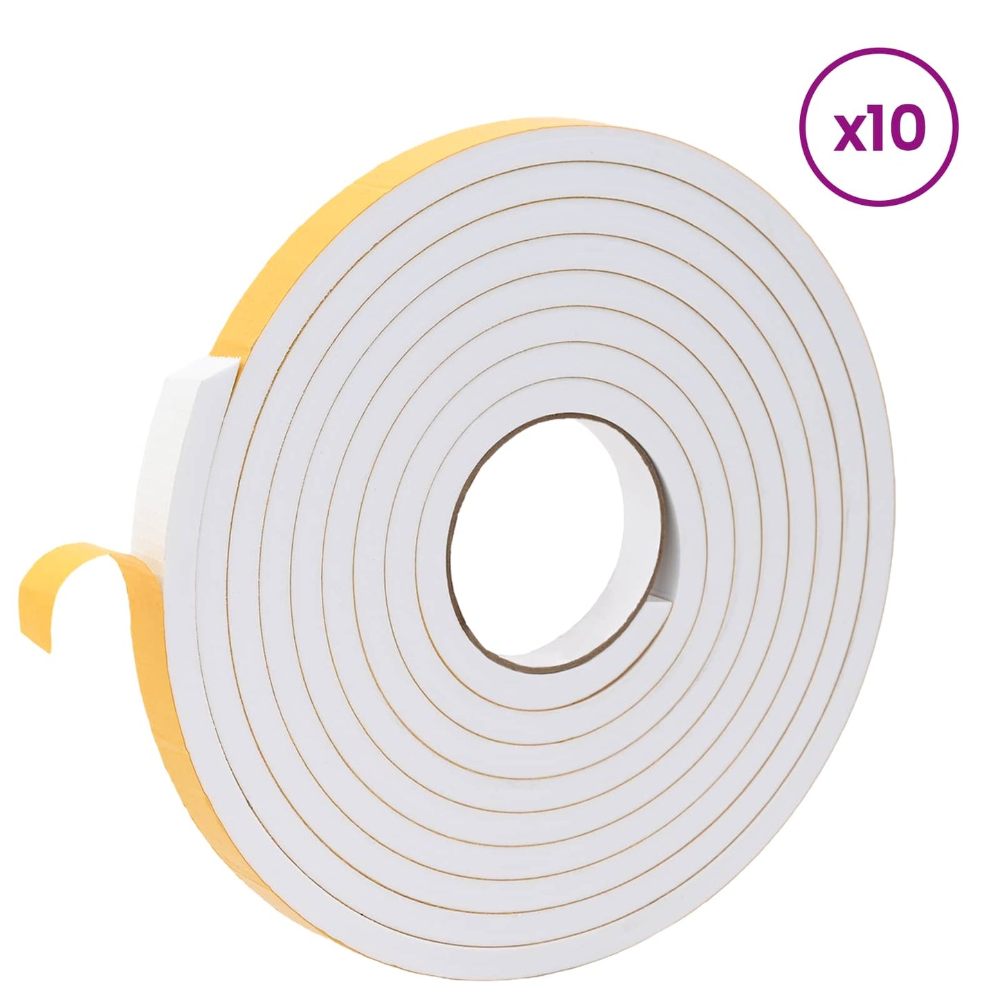 Selvklebende skum tape 10 stk. Hvit 20mm x 5m CR skum