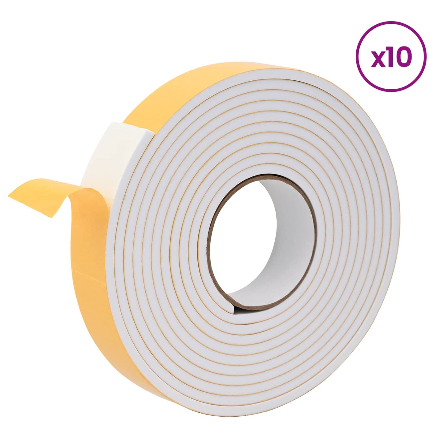 Selvklebende skum tape 10 stk. Hvit 30mm x 5m CR skum