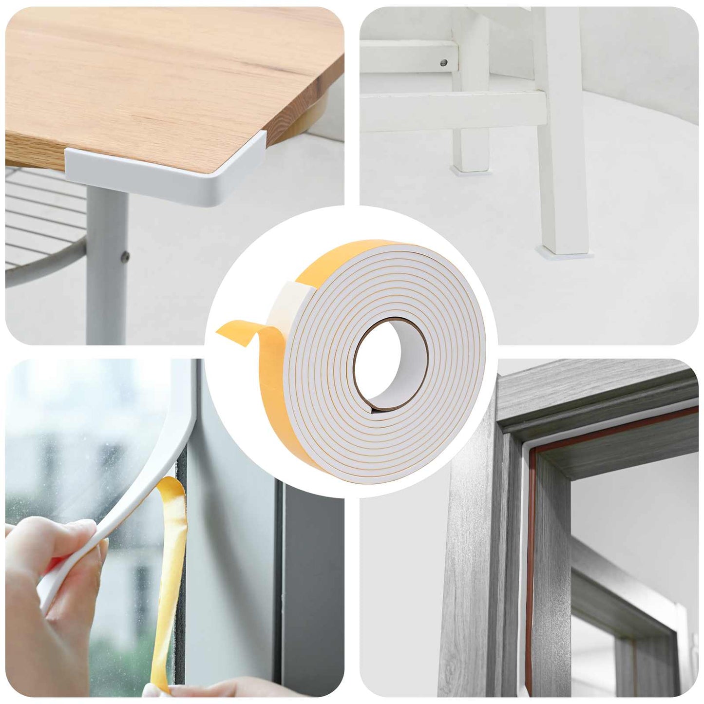 Selvklebende skum tape 20 stk. Hvit 40mm x 5m CR skum