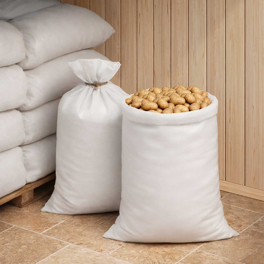 Vevde sekker 10 pcs Hvit 65 x 105 cm PP