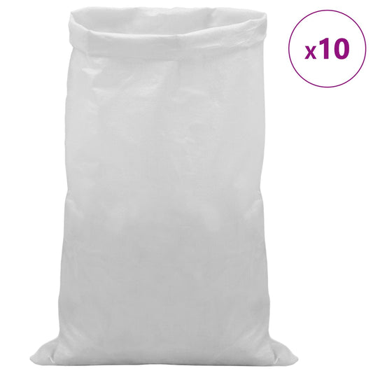 Vevde sekker 10 pcs Hvit 65 x 115 cm PP