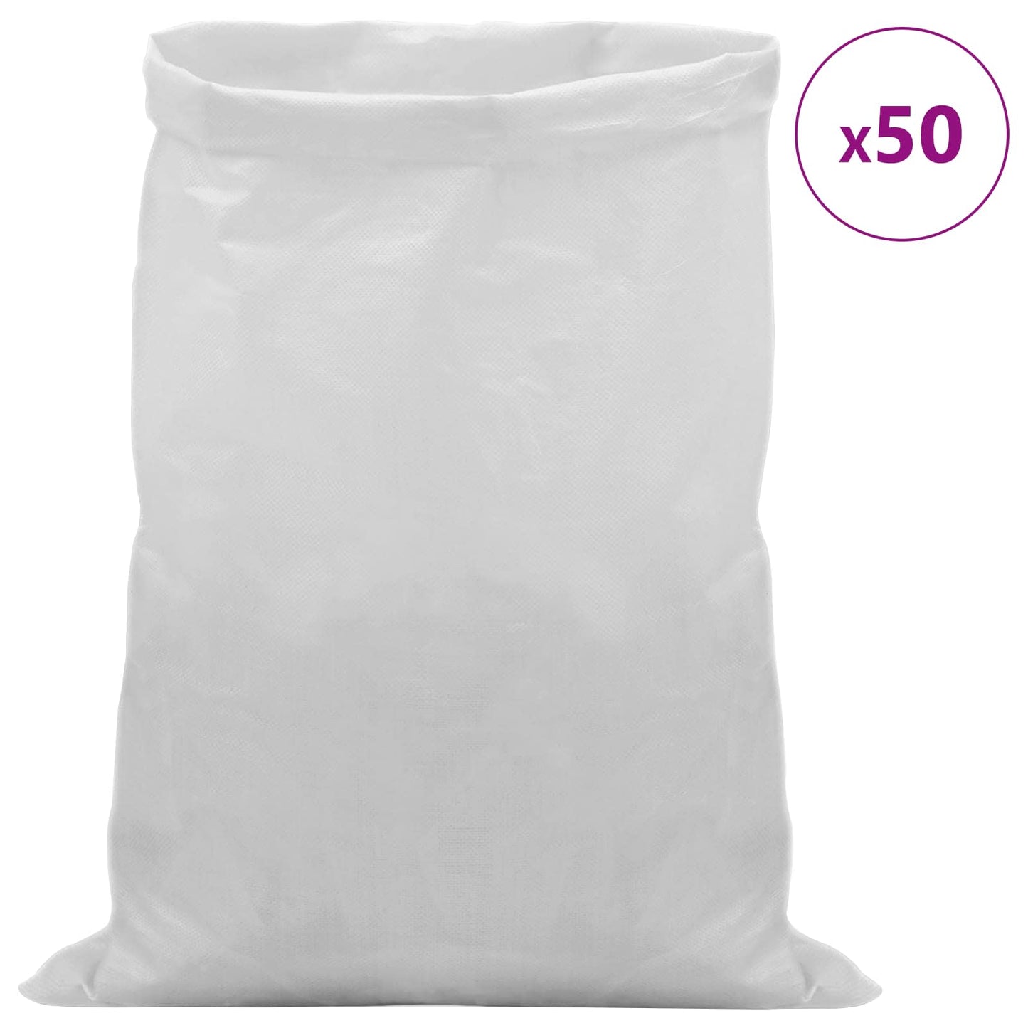 Vevde sekker 50 pcs Hvit 50 x 80 cm PP