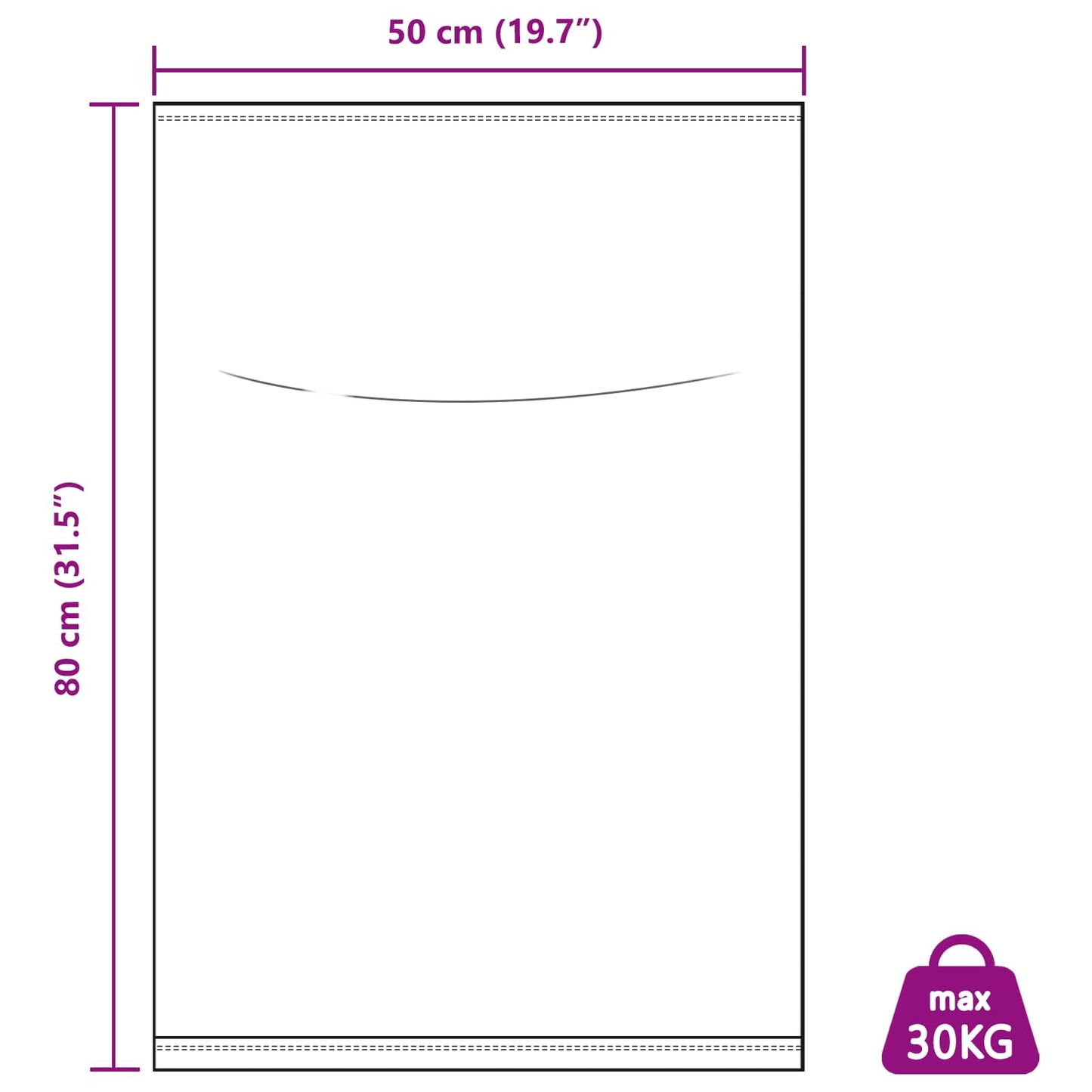 Vevde sekker 100 pcs Hvit 50 x 80 cm PP