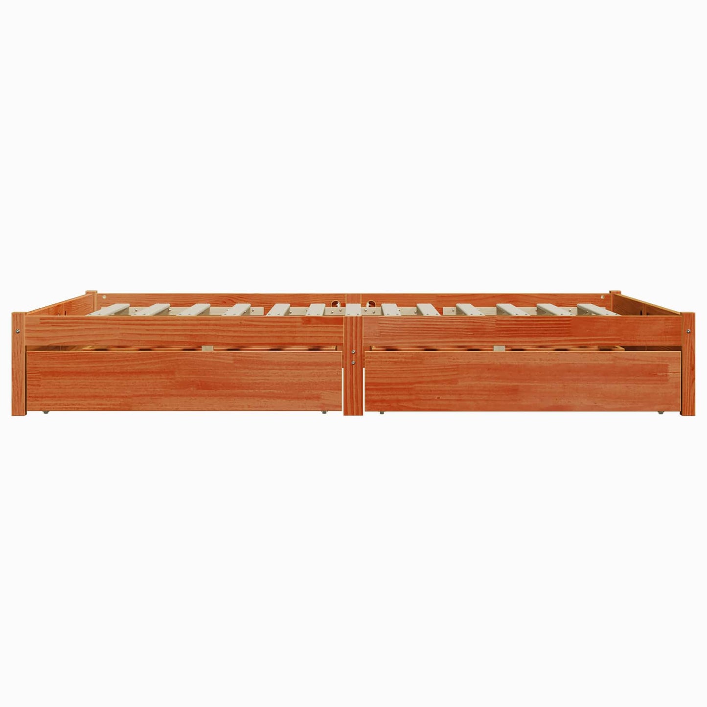 Sengestamme med skuff Vokset Brun 120 x 200 cm Massiv furu