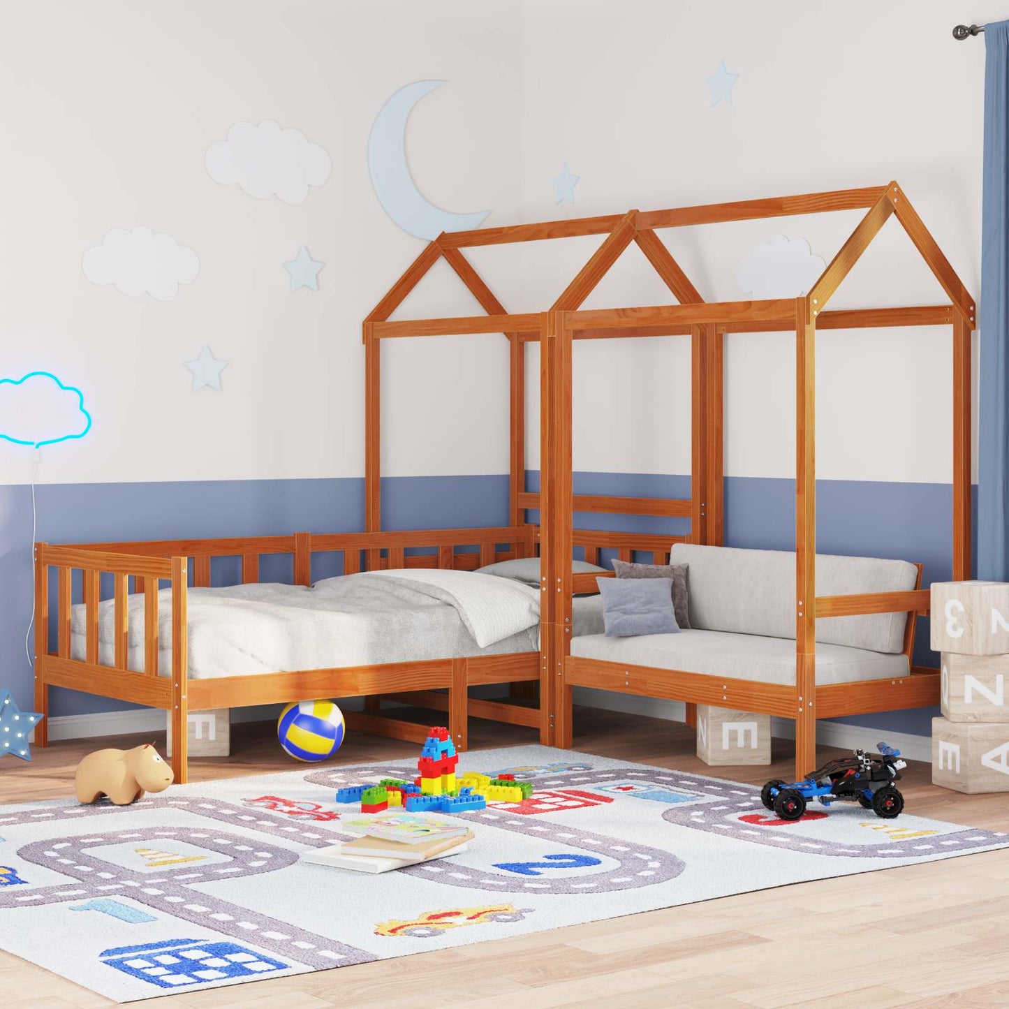 Dagsengsett 3 pcs VoksBrun Massiv furu