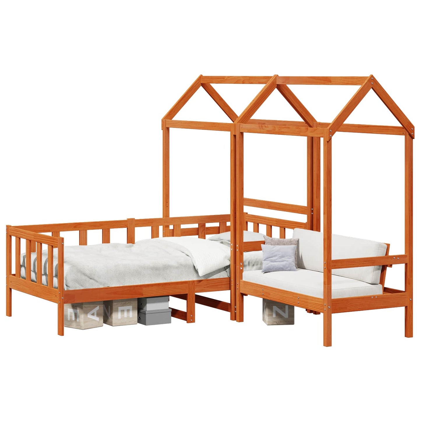Dagsengsett 3 pcs VoksBrun Massiv furu