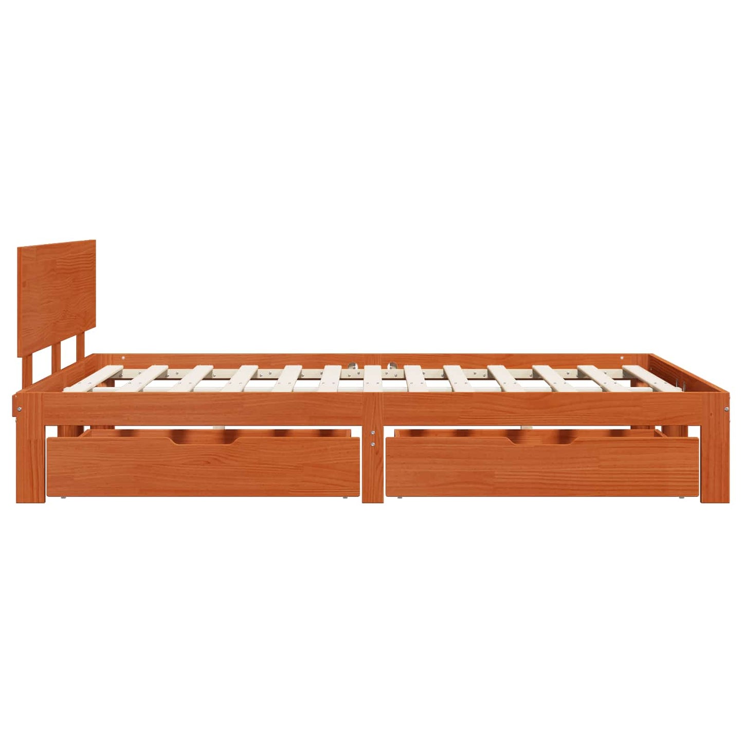 Sengestamme med hodegjerde 3 pcs Vokset Brun Massiv furu