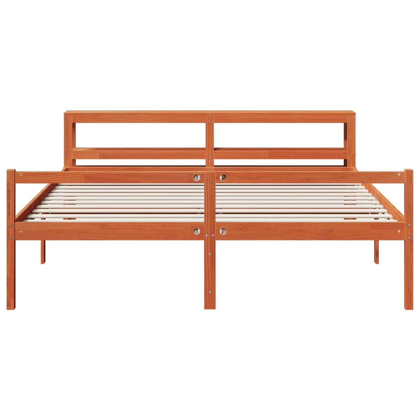 Sengestamme med hodegjerde 2 pcs Vokset Brun Massiv furu