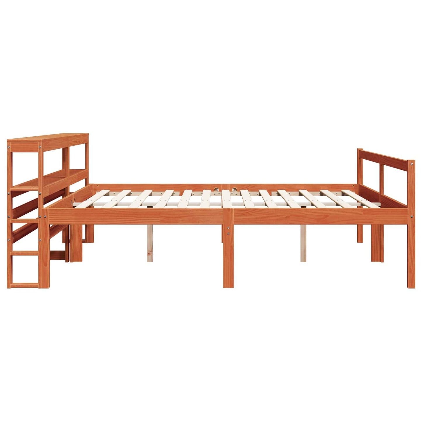Sengestamme med hodegjerde 2 pcs Vokset Brun Massiv furu