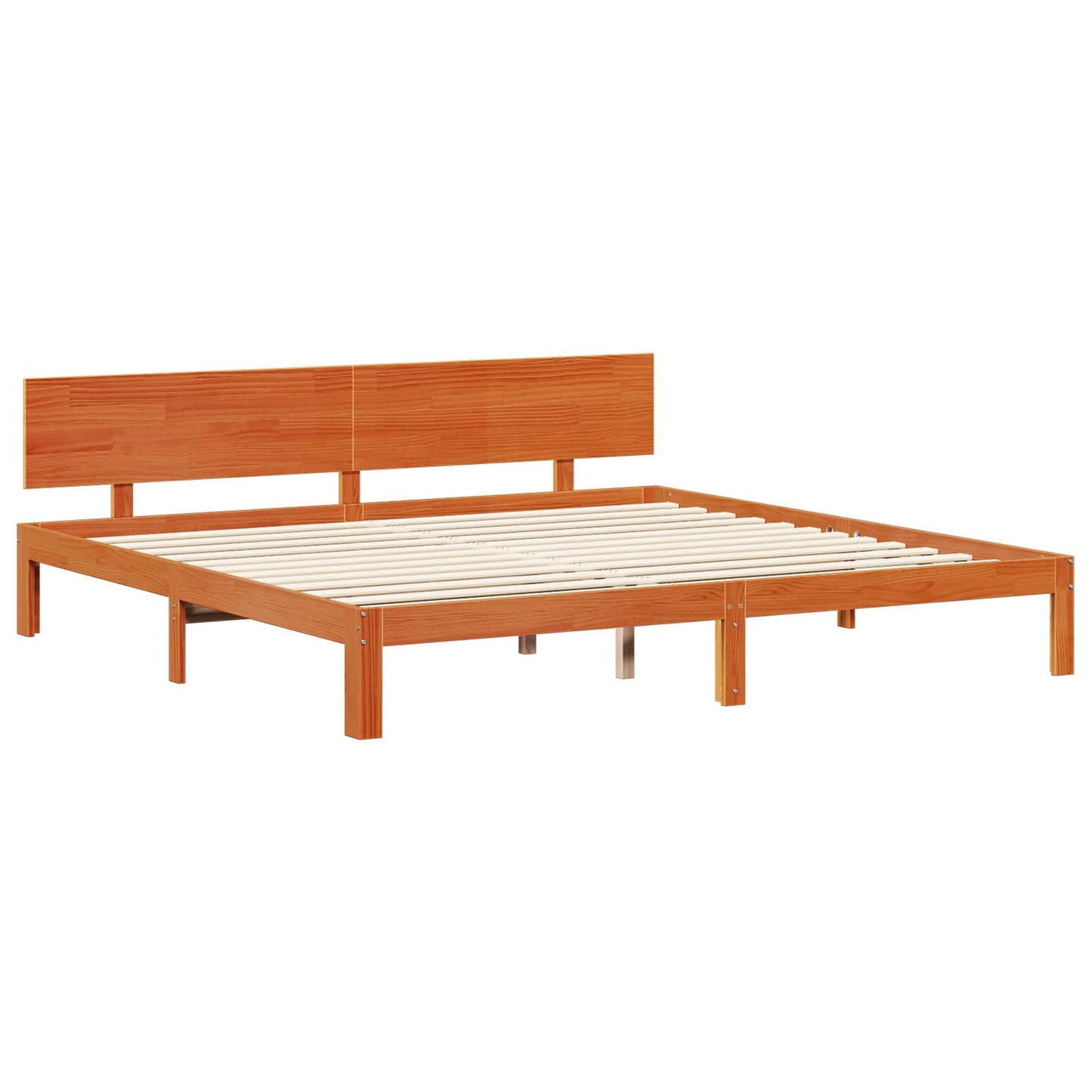 Sengestamme med hodegjerde 2 pcs Vokset Brun Massiv furu