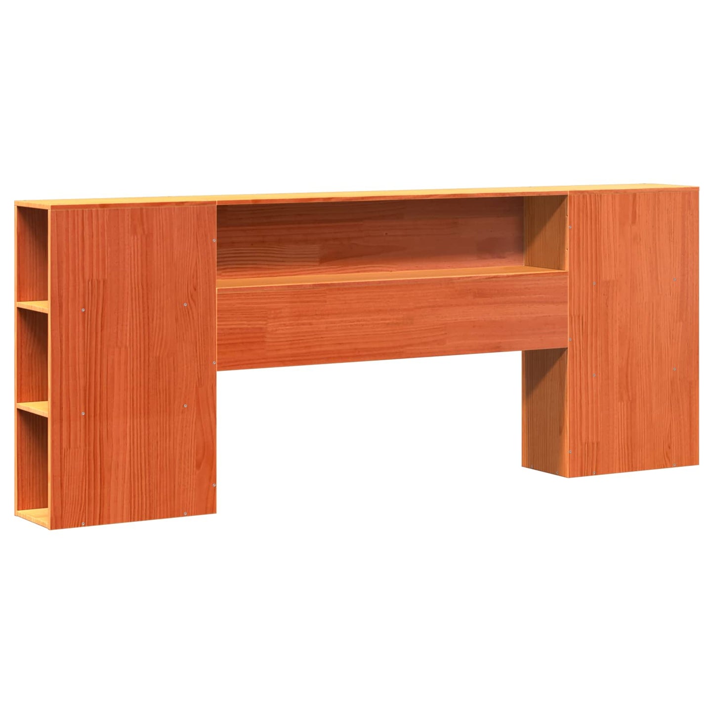 Sengramme med oppbevaringshodegavl 2 pcs Vokset Brun