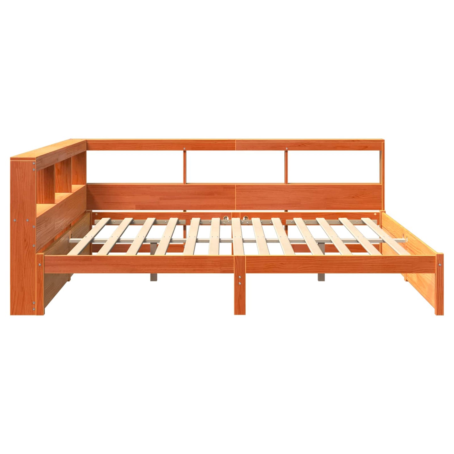Bokhylle Seng 2 pcs Vokset Brun 200 x 200 cm Massiv furu