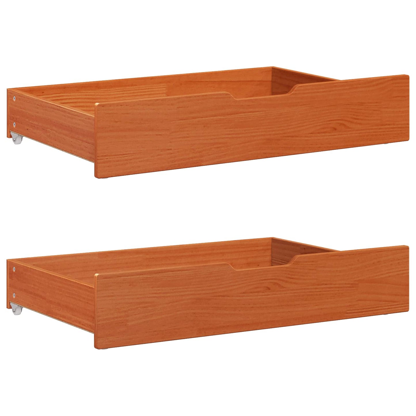 Sengestamme med hodegjerde 3 pcs Vokset Brun Massiv furu