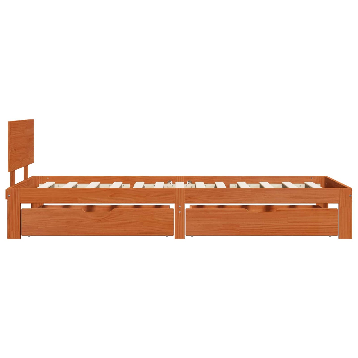 Sengestamme med hodegjerde 3 pcs Vokset Brun Massiv furu