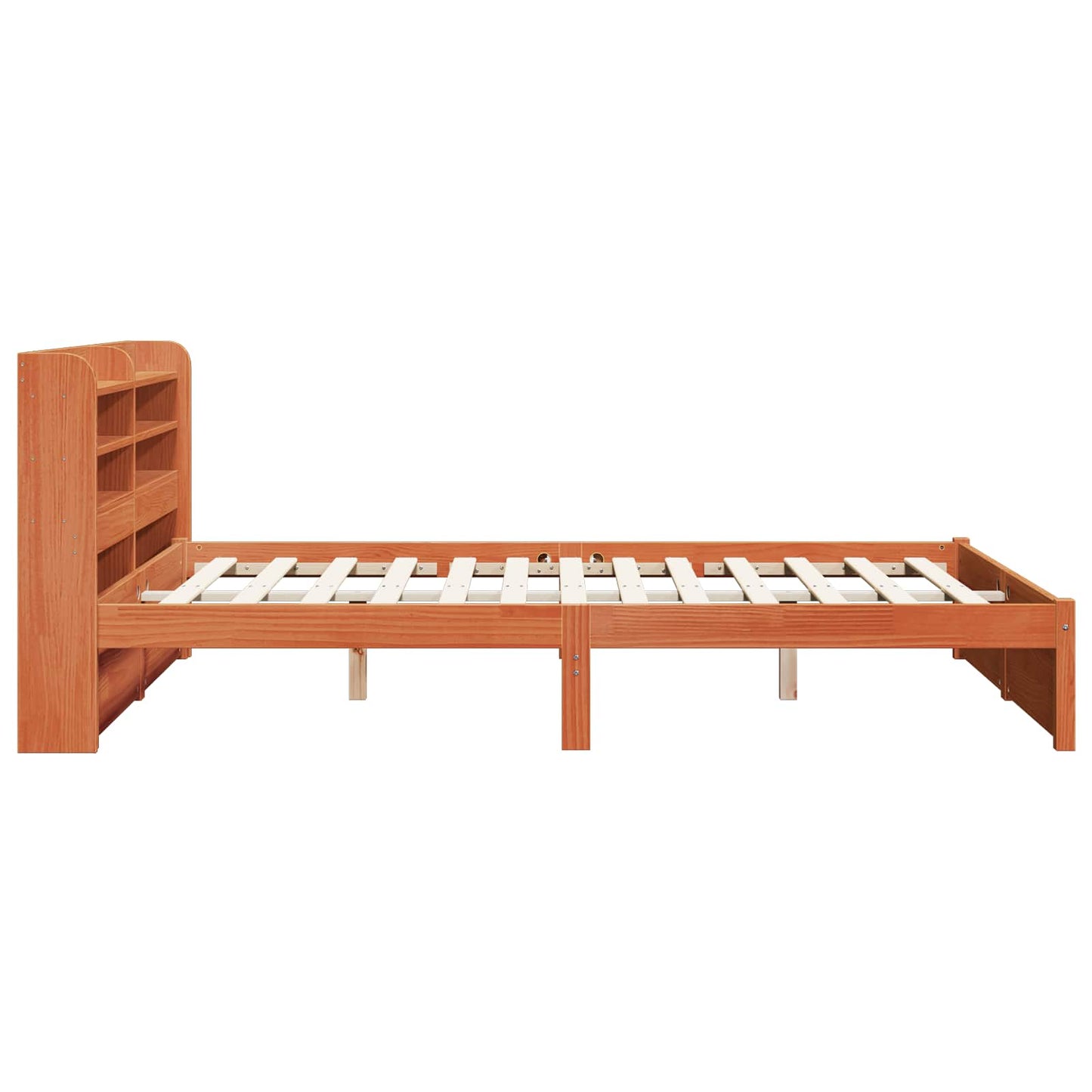 Sengestamme med hodegjerde 2 pcs Vokset Brun Massiv furu