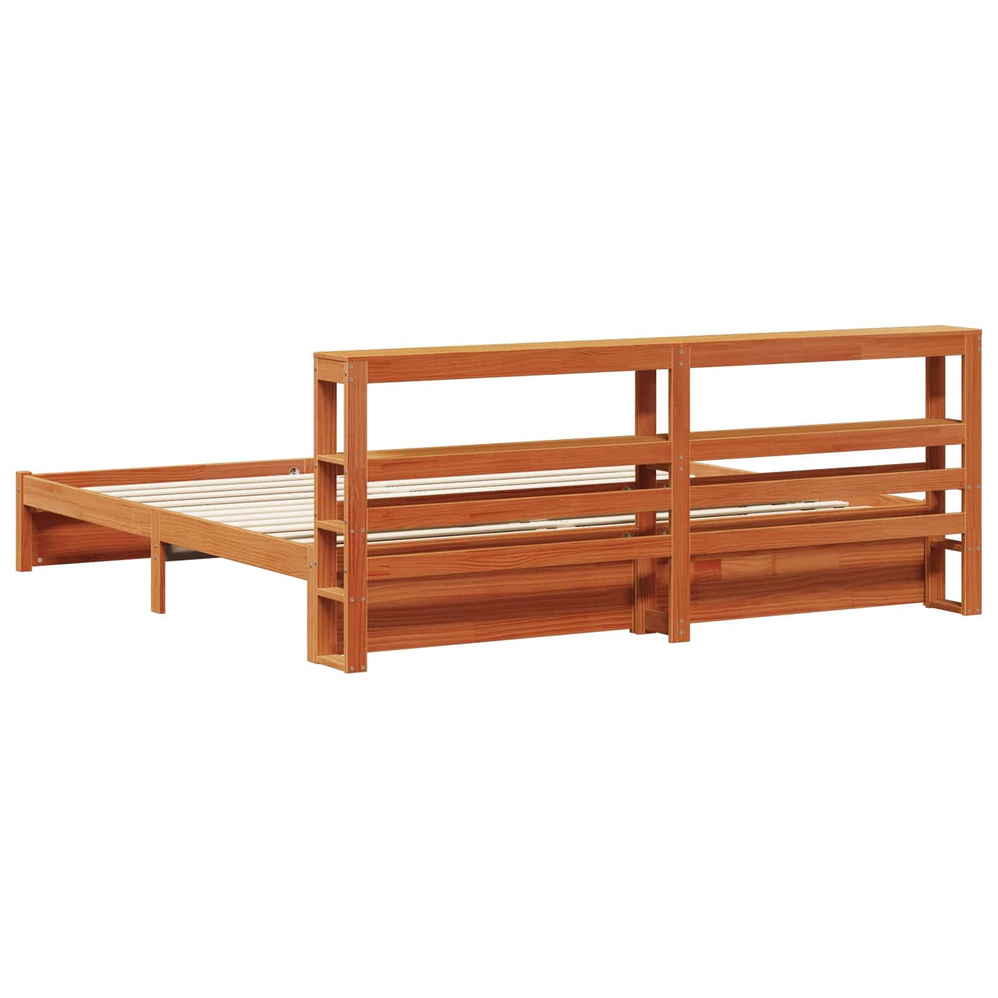 Sengestamme med hodegjerde Vokset Brun 180 x 200 cm Massiv furu