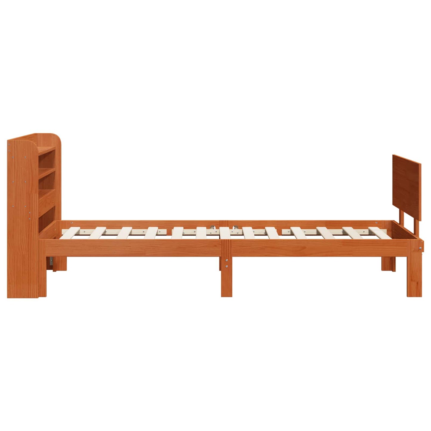 Sengestamme med hodegjerde 2 pcs Vokset Brun Massiv furu