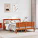 Sengestamme med hodegjerde 2 pcs Vokset Brun Massiv furu
