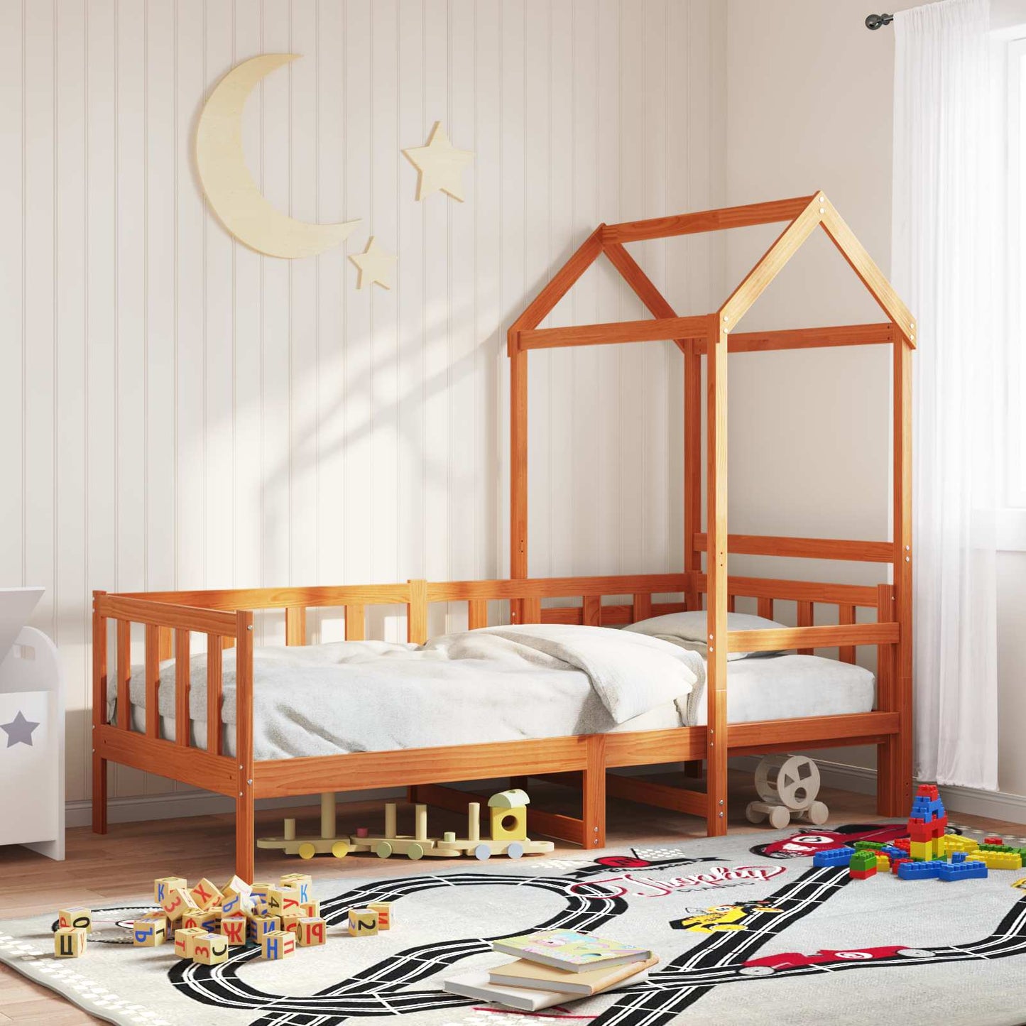 Dagsengsett 2 pcs Vokset Brun Massiv furu