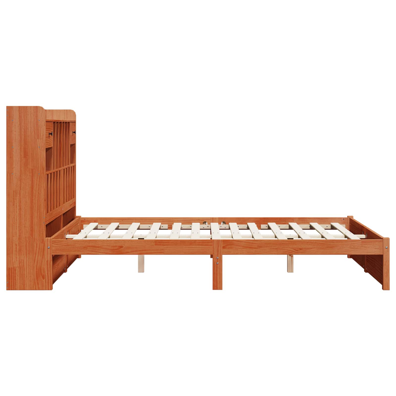 Bokhylle Seng Ramm Vokset Brun 200 x 150 cm Massiv furu vidaXL