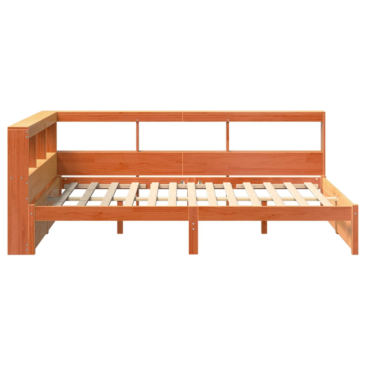 Bokhylle Seng 2 pcs Vokset Brun 200 x 140 cm Massiv furu