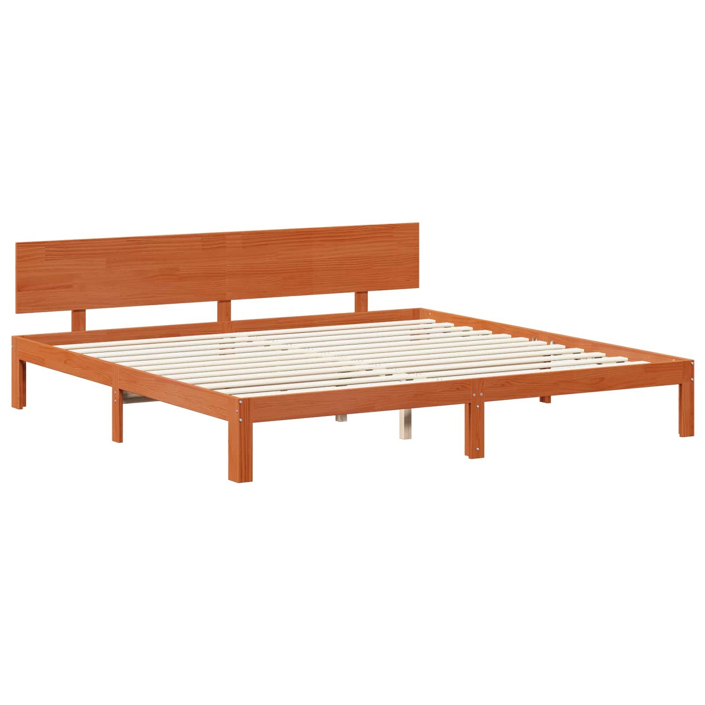 Sengestamme med hodegjerde Vokset Brun 180 x 200 cm Massiv furu