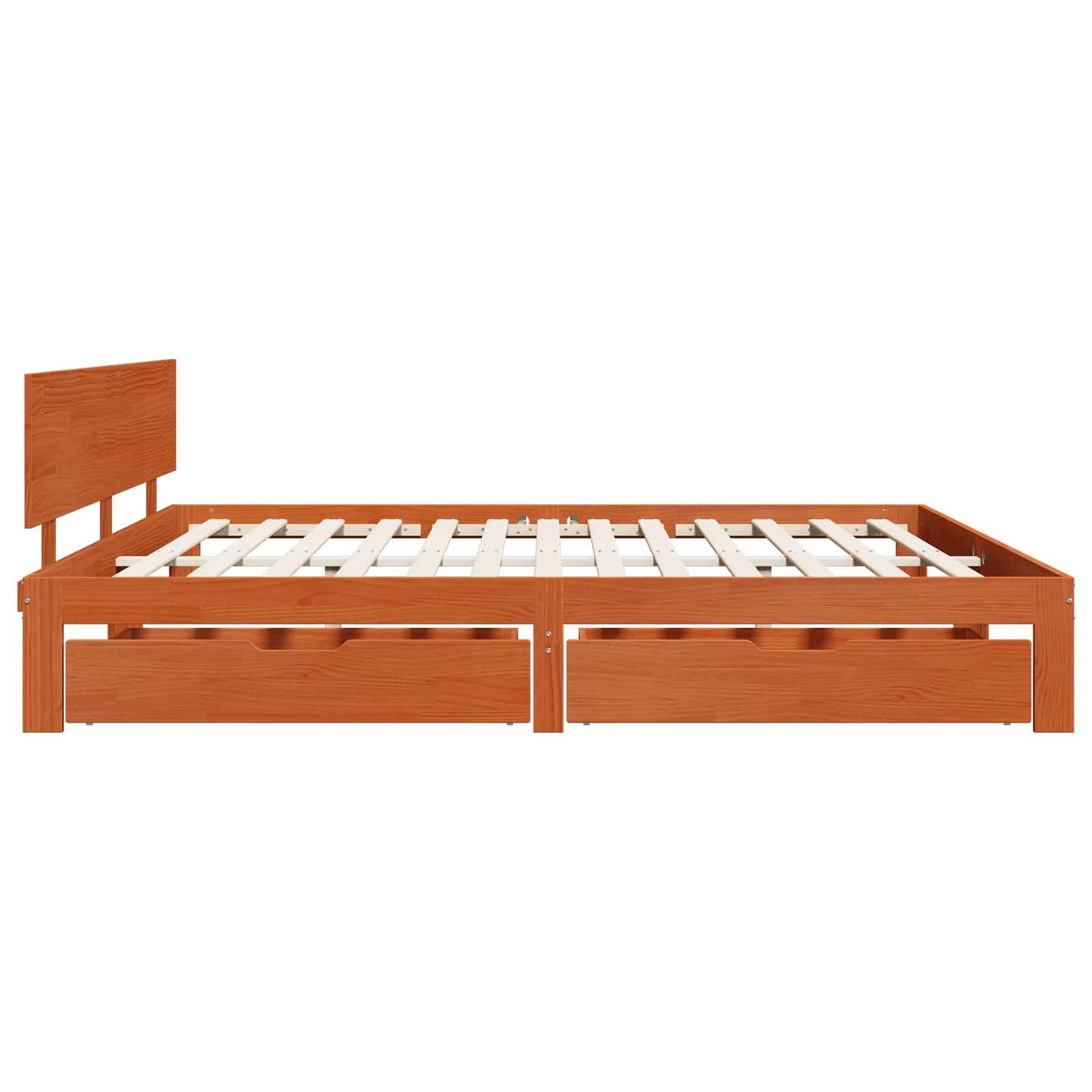 Sengestamme med hodegjerde Vokset Brun 180 x 200 cm Massiv furu