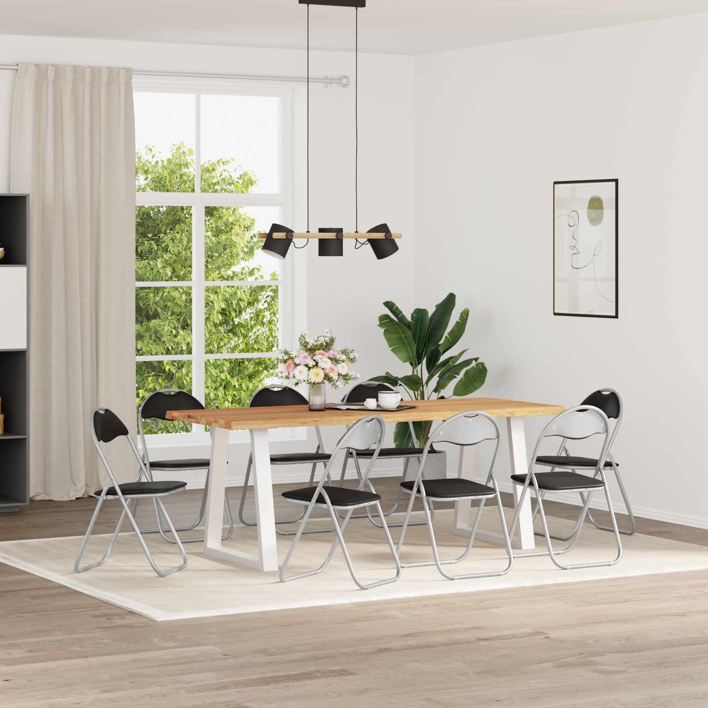 Sammenleggbart stol 8 pcs Svart og Grå 48 x 43,5 x 81 cm