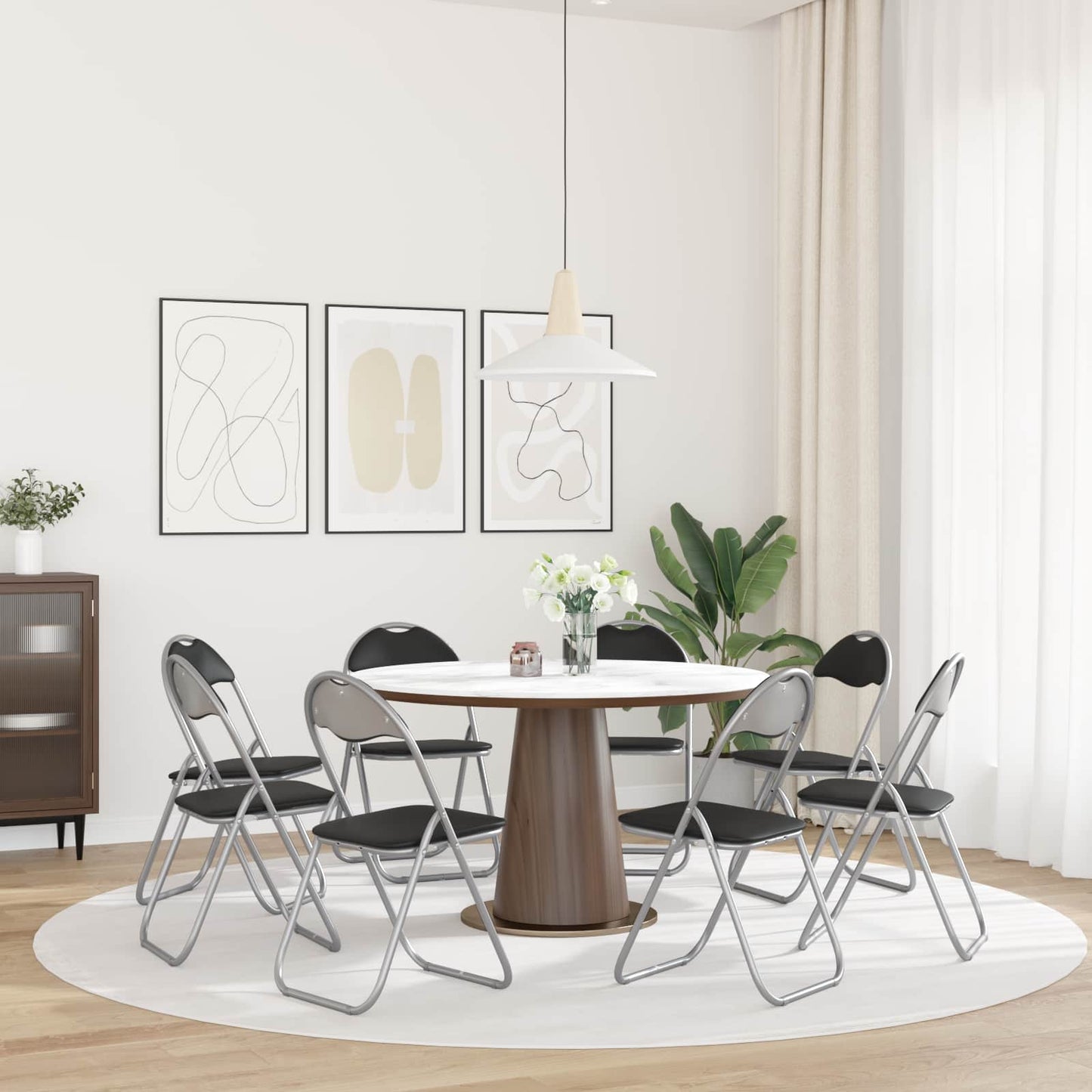 Sammenleggbart stol 8 pcs Svart og Grå 48 x 43,5 x 81 cm