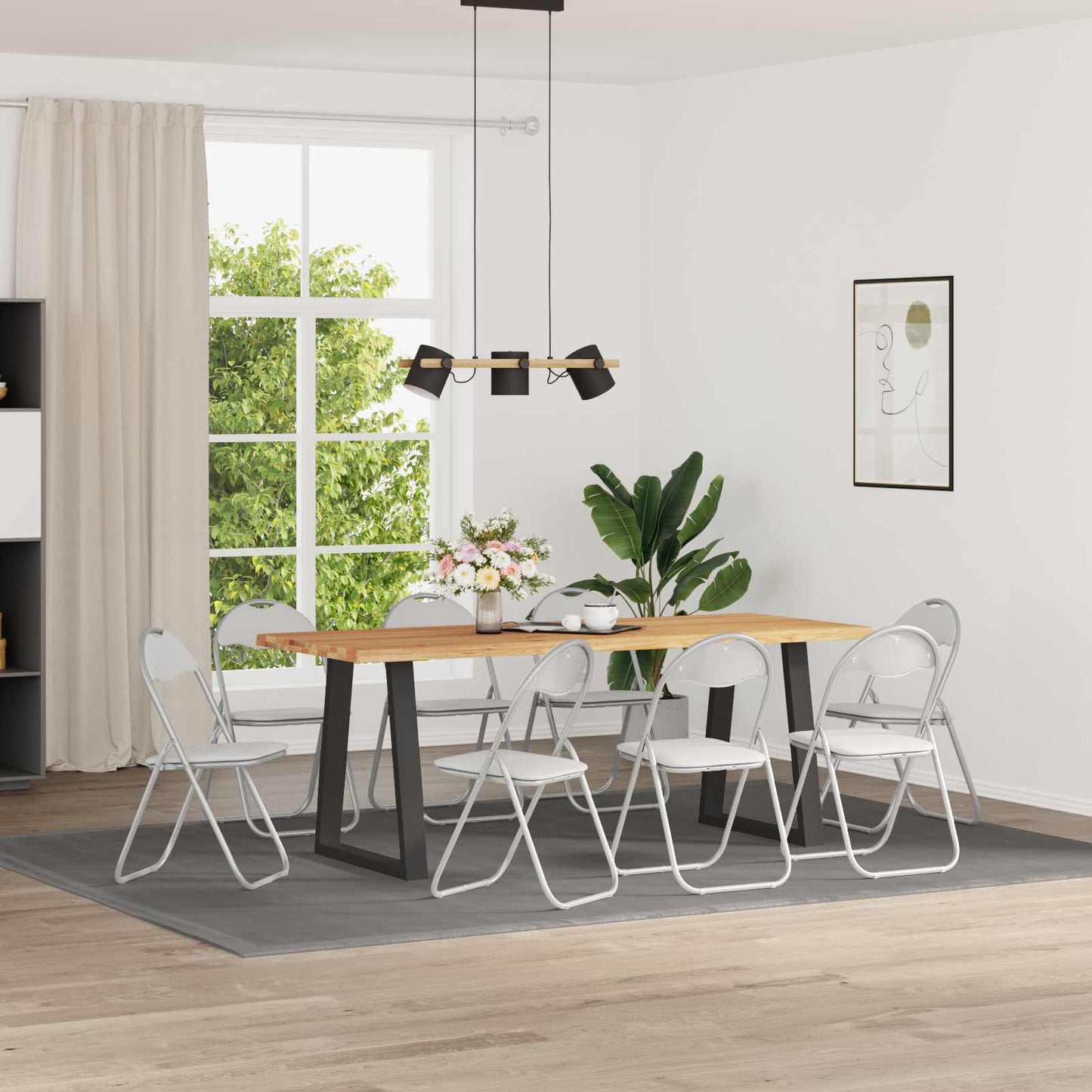 Sammenleggbart stol 8 pcs Hvit og Grå 48 x 43,5 x 81 cm