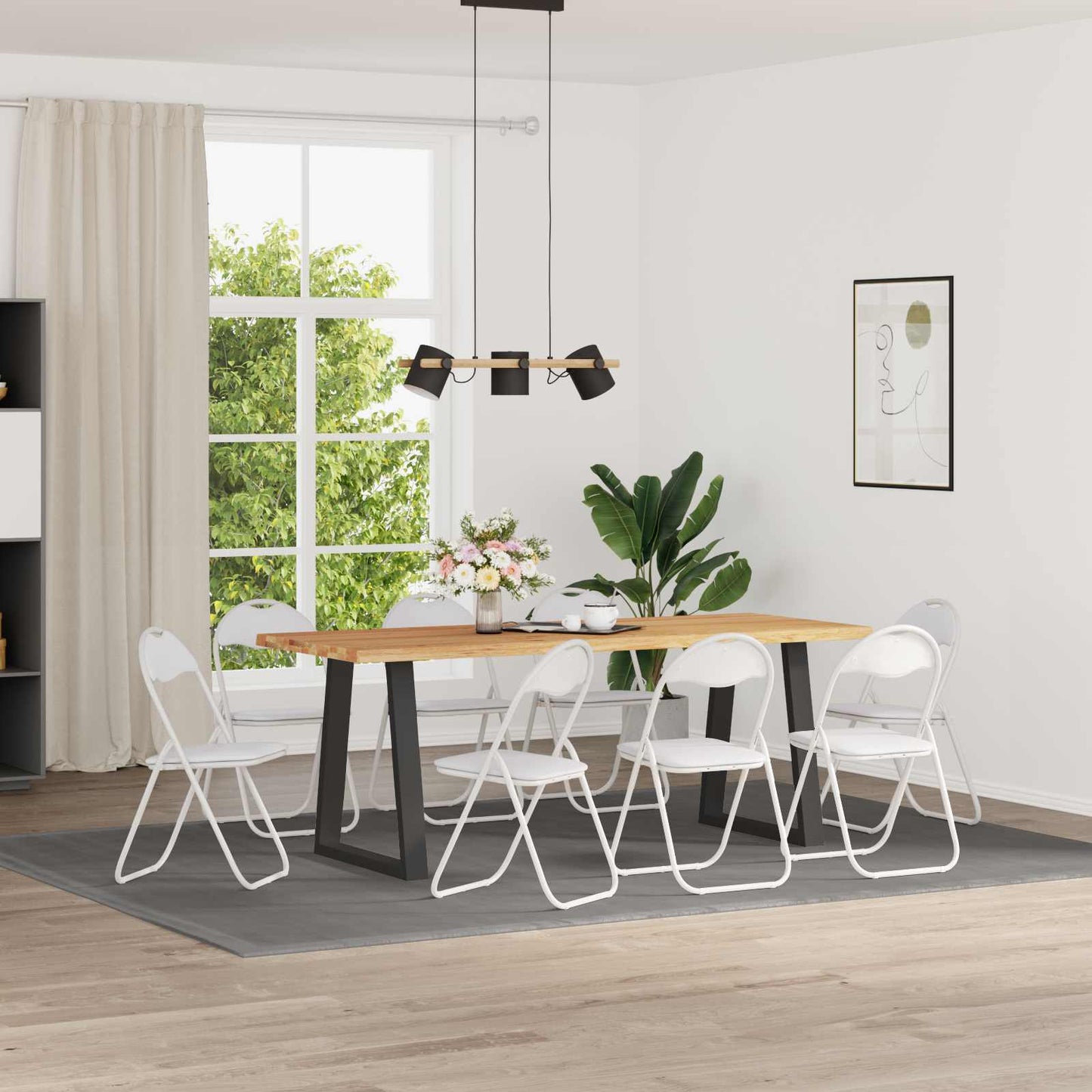 Sammenleggbart stol 8 pcs Hvit 48 x 43,5 x 81 cm Kunstlær