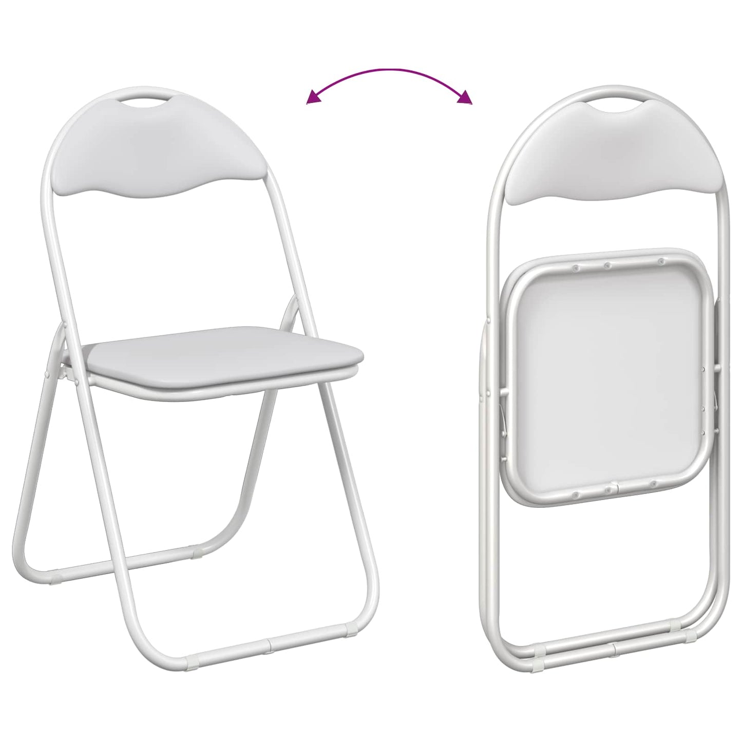 Sammenleggbart stol 8 pcs Hvit 48 x 43,5 x 81 cm Kunstlær