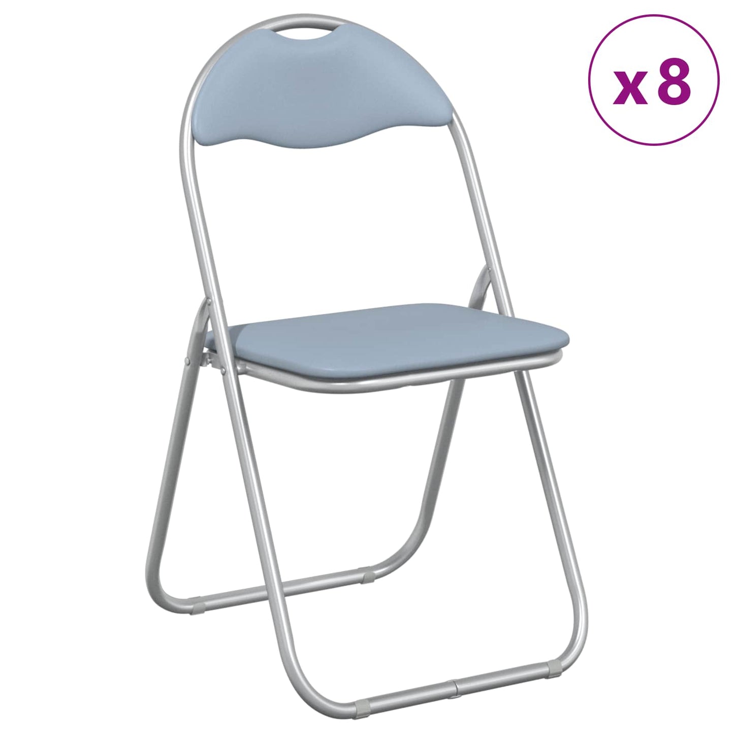 Sammenleggbart stol 8 pcs Grå 48 x 43,5 x 81 cm Kunstlær