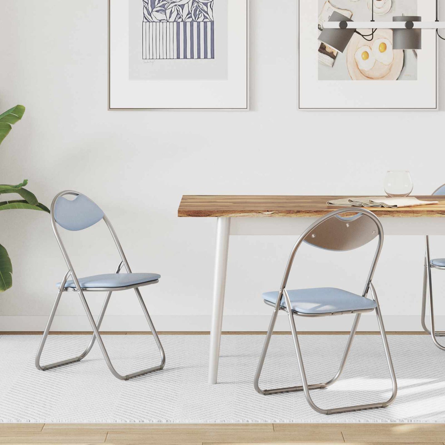 Samlebar Dinning Stol 2 pcs Grå 48 x 43,5 x 81 cm PVC stål vidaXL