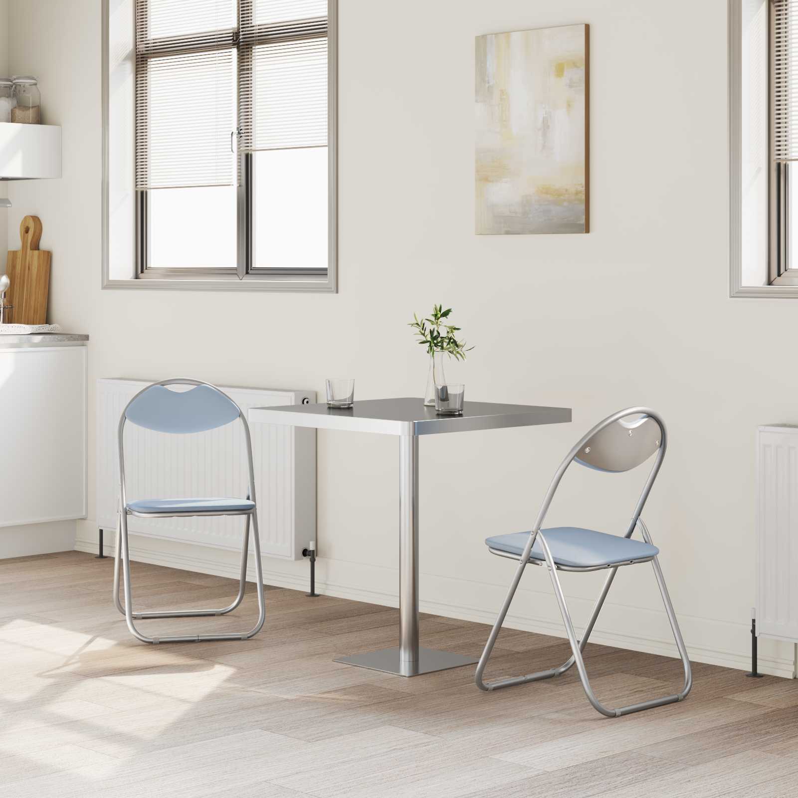 Samlebar Dinning Stol 2 pcs Grå 48 x 43,5 x 81 cm PVC stål vidaXL