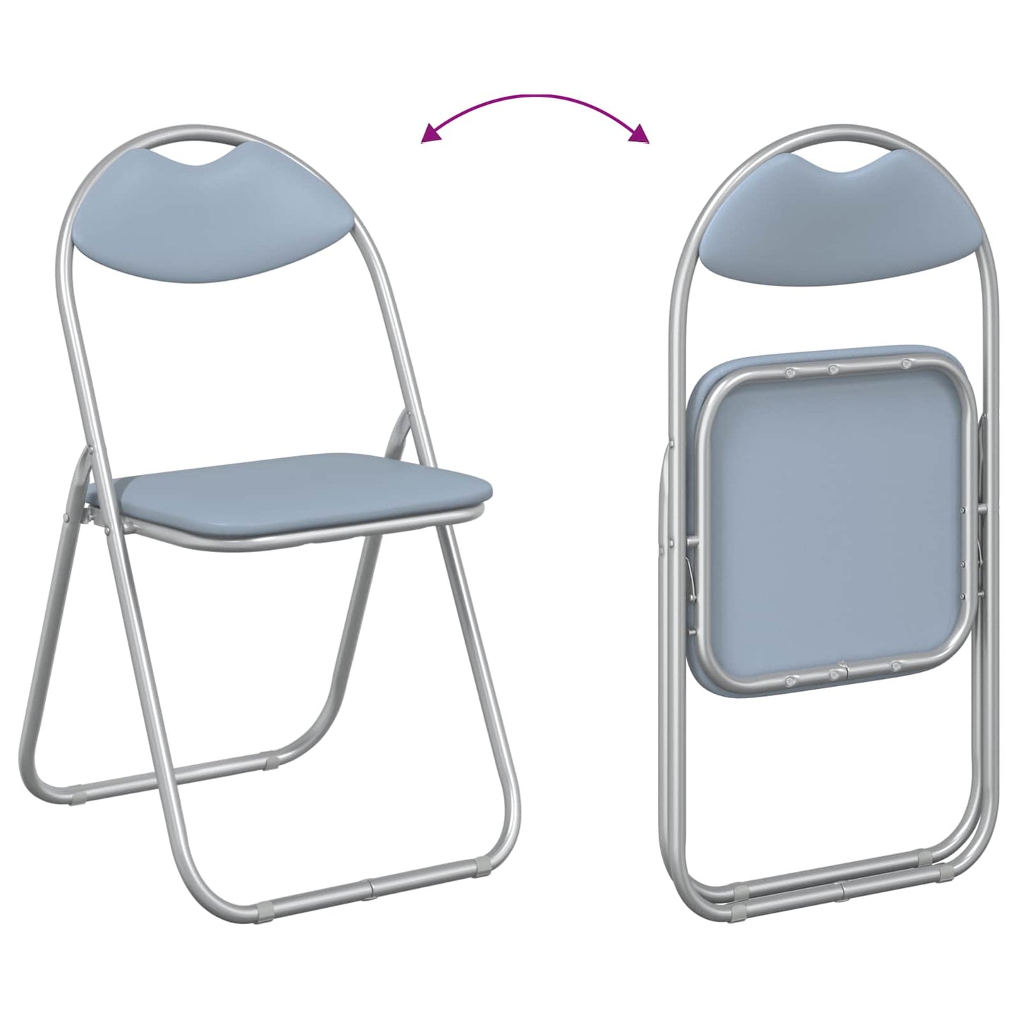 Samlebar Dinning Stol 2 pcs Grå 48 x 43,5 x 81 cm PVC stål vidaXL