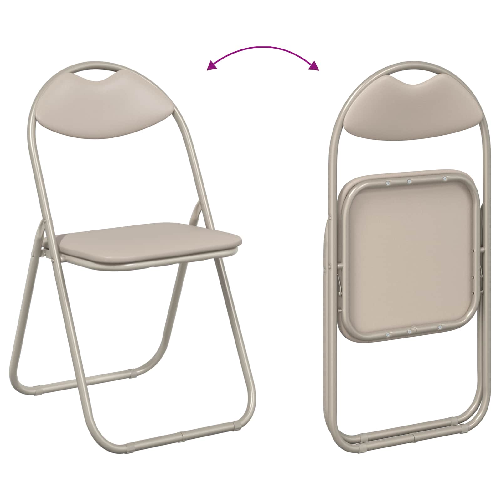 Samlebar Dinning Stol 2 pcs sand 48 x 43,5 x 81 cm PVC stål vidaXL