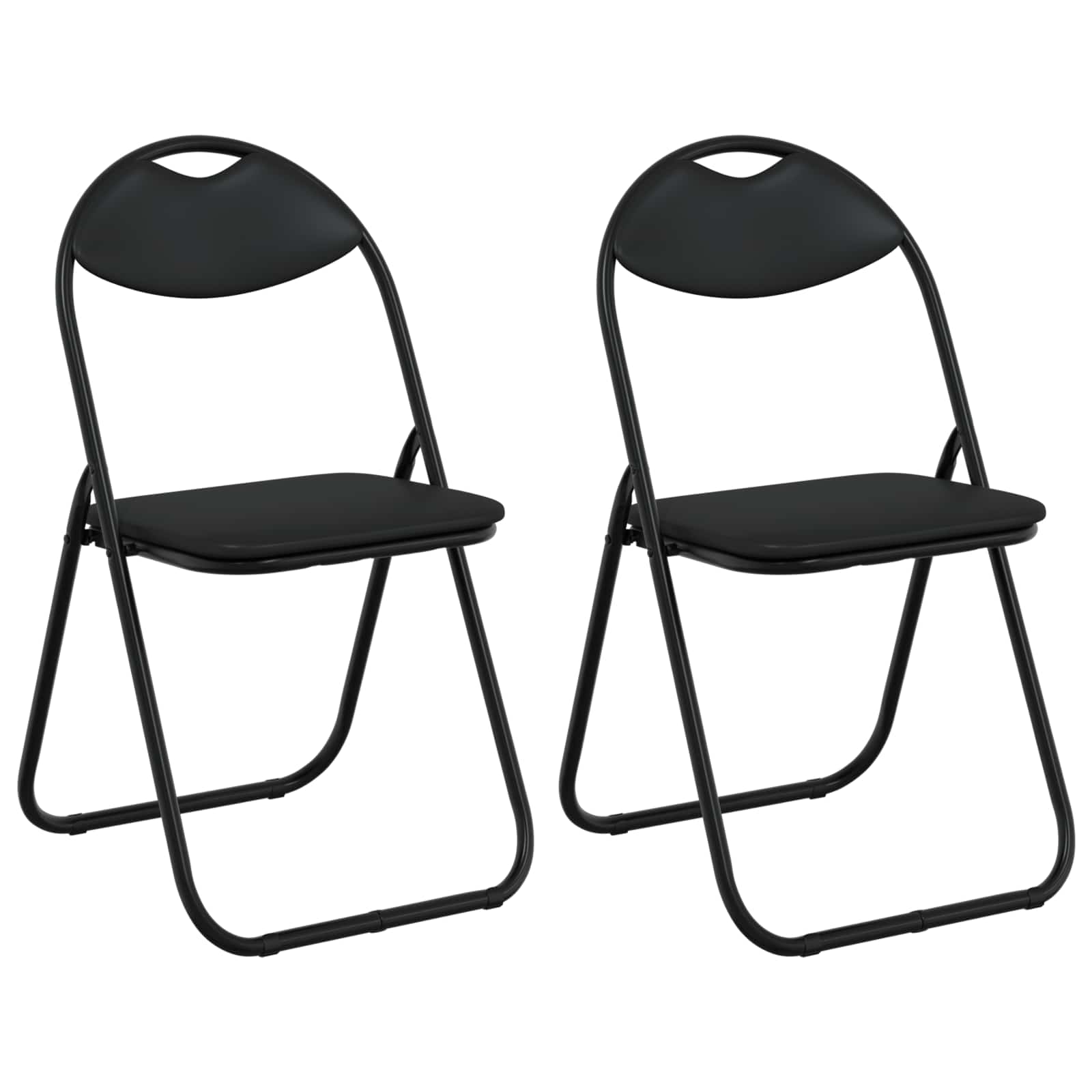 Samlebar Dinning Stol 2 pcs Svart 48 x 43,5 x 81 cm PVC stål vidaXL