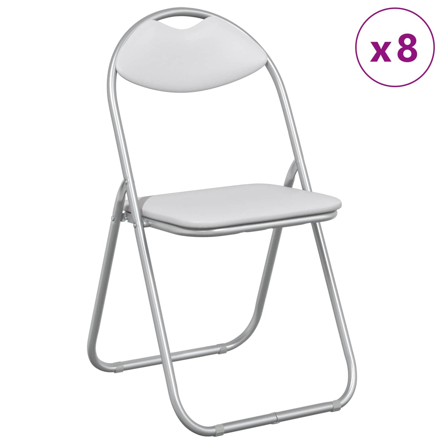 Samlebar Dinning Stol 8 pcs Hvit 48 x 43,5 x 81 cm PVC stål vidaXL