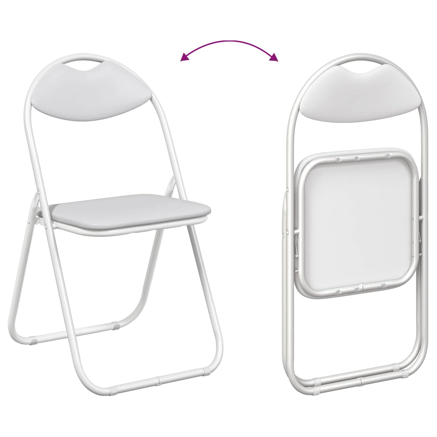 Samlebar Dinning Stol 8 pcs Hvit 48 x 43,5 x 81 cm PVC stål vidaXL