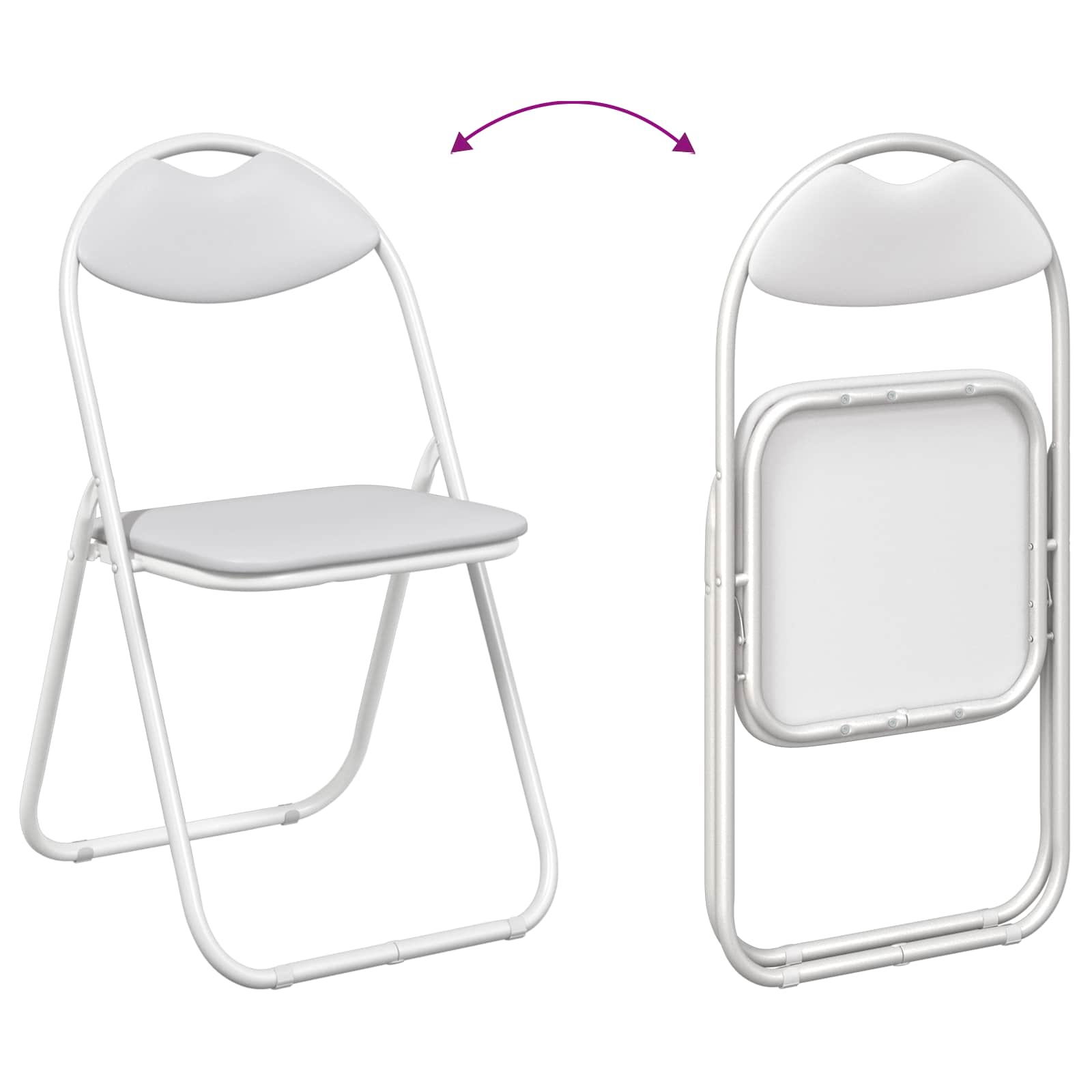 Samlebar Dinning Stol 8 pcs Hvit 48 x 43,5 x 81 cm PVC stål vidaXL