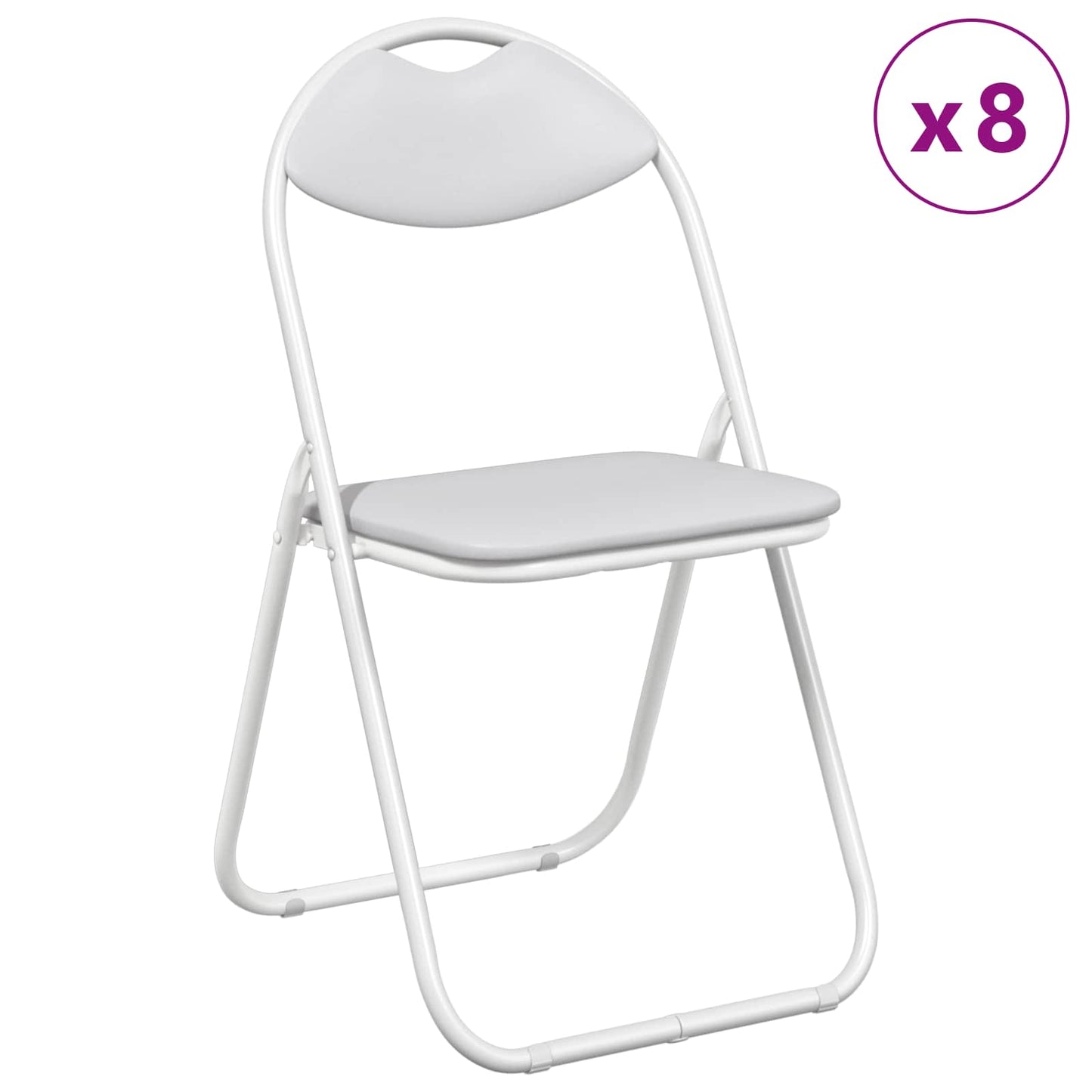 Samlebar Dinning Stol 8 pcs Hvit 48 x 43,5 x 81 cm PVC stål vidaXL
