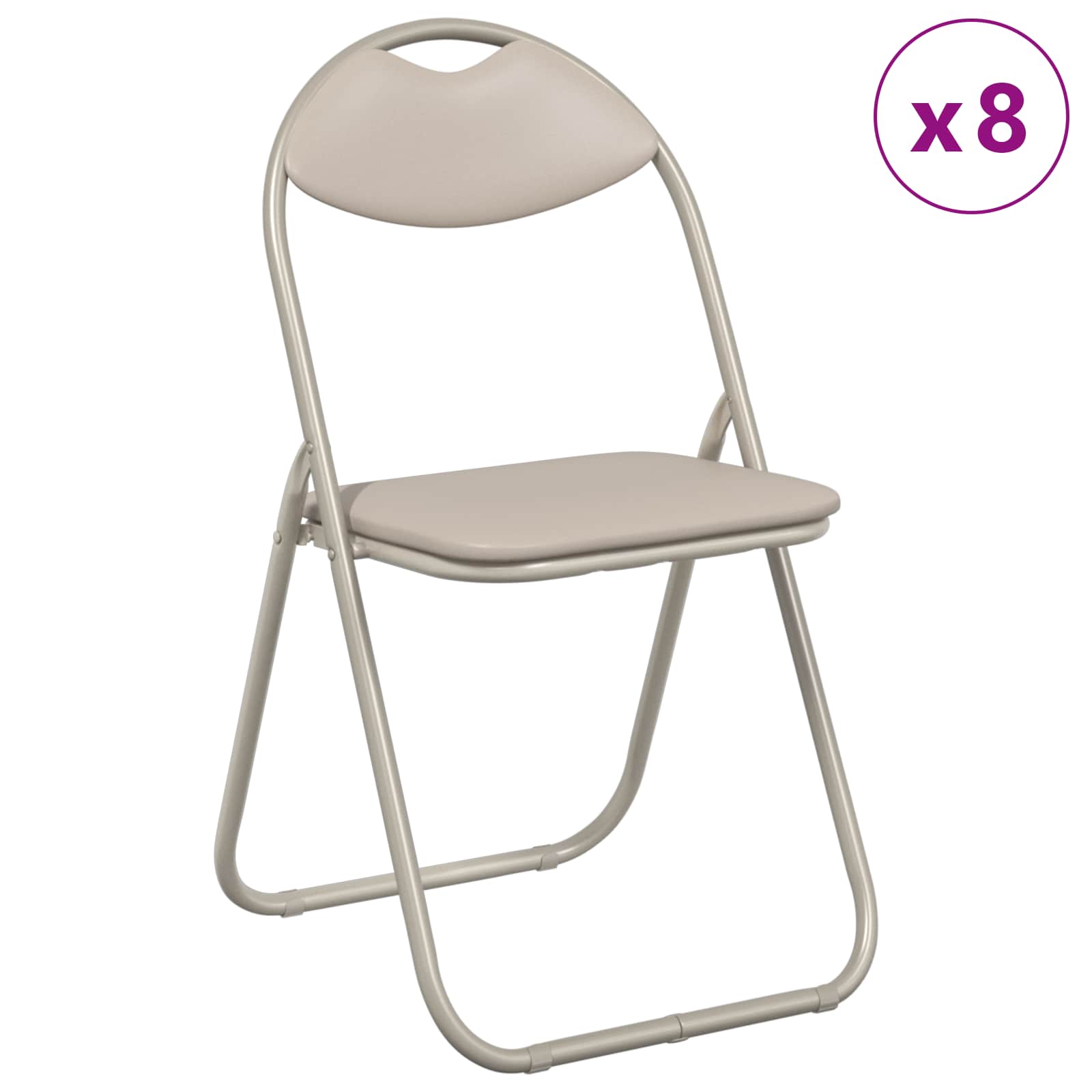 Samlebar Dinning Stol 8 pcs sand 48 x 43,5 x 81 cm PVC stål vidaXL