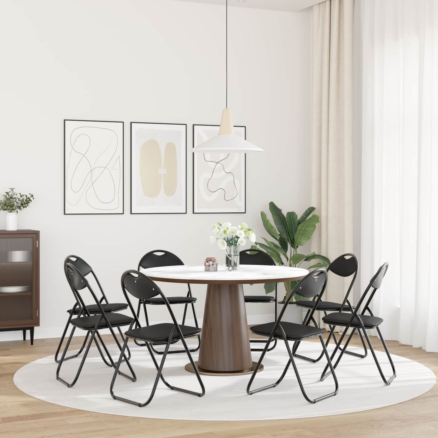 Samlebar Dinning Stol 8 pcs Svart 48 x 43,5 x 81 cm PVC stål vidaXL