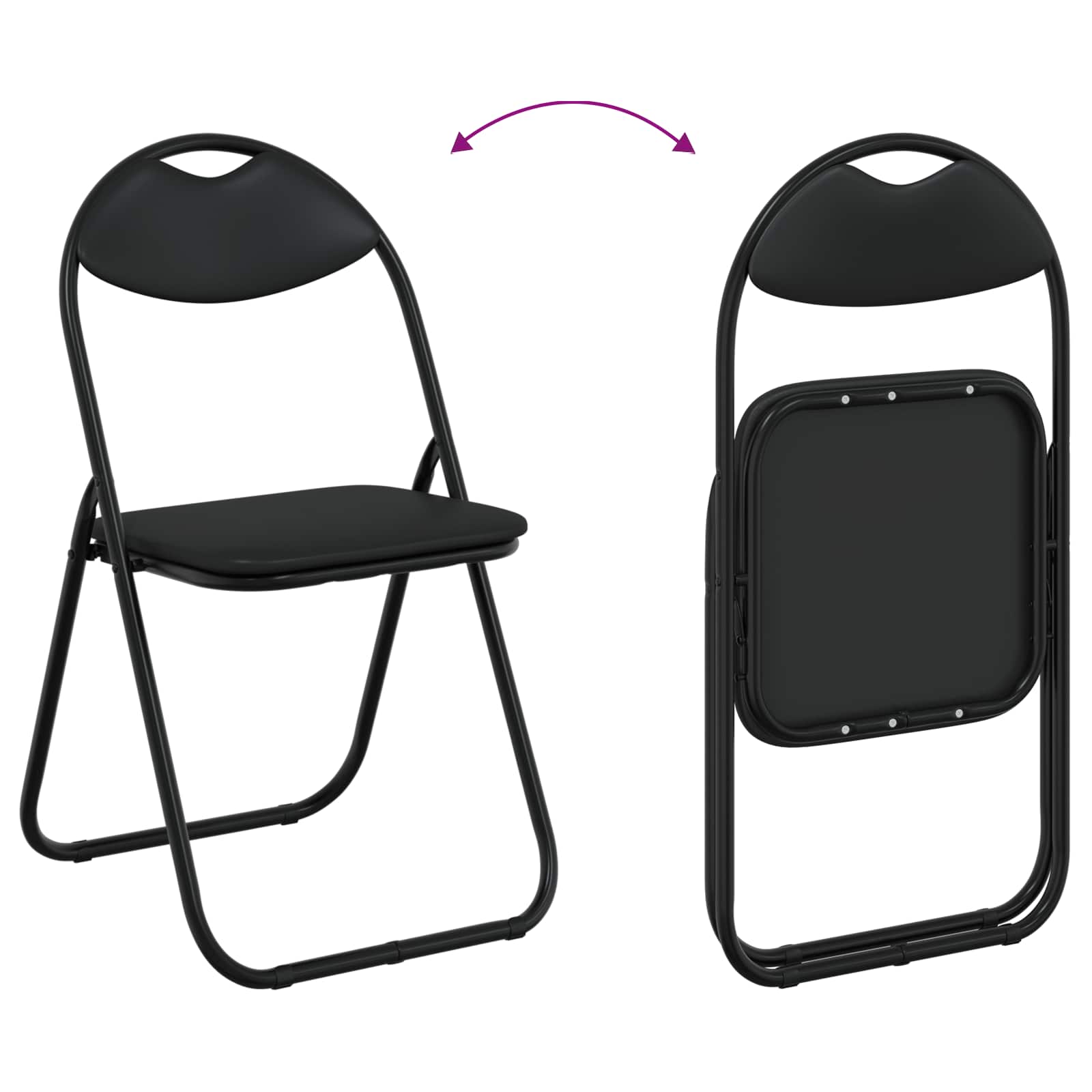 Samlebar Dinning Stol 8 pcs Svart 48 x 43,5 x 81 cm PVC stål vidaXL