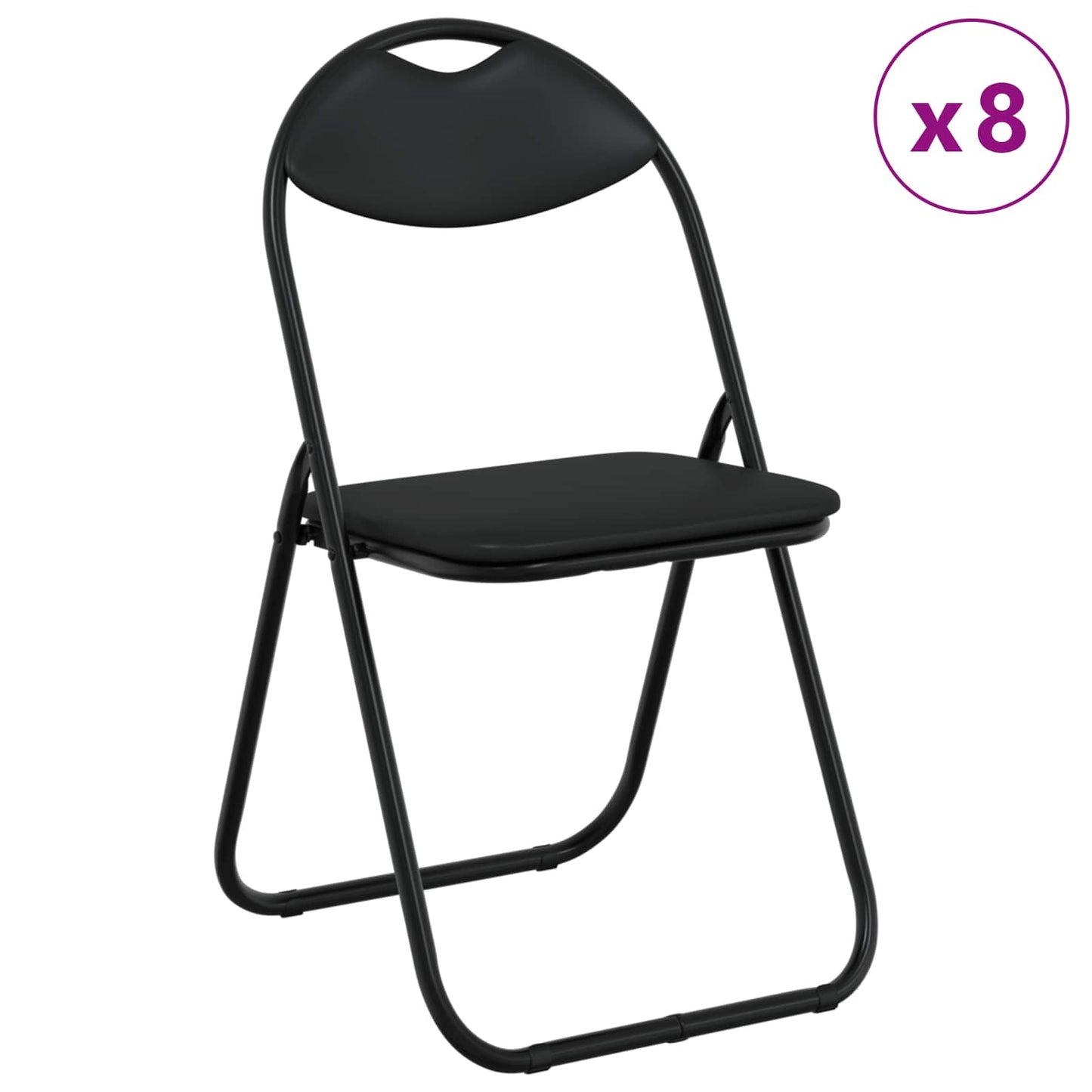 Samlebar Dinning Stol 8 pcs Svart 48 x 43,5 x 81 cm PVC stål vidaXL