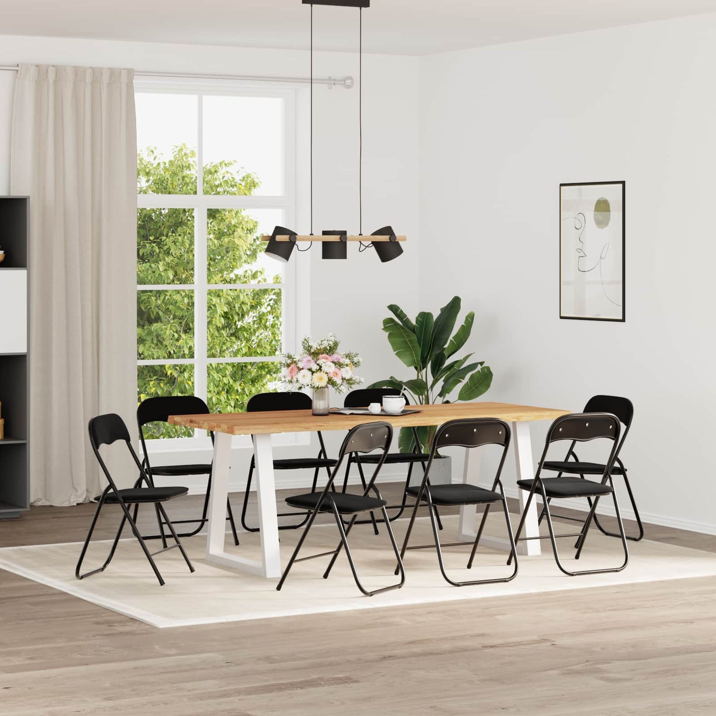 Sammenleggbart stol 8 pcs Svart 48 x 44 x 78 cm Fløyel