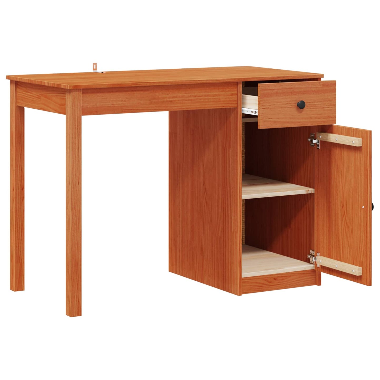 Skrivebord med skuff VoksBrun 100 x 50 x 74 cm Massiv furu vidaXL