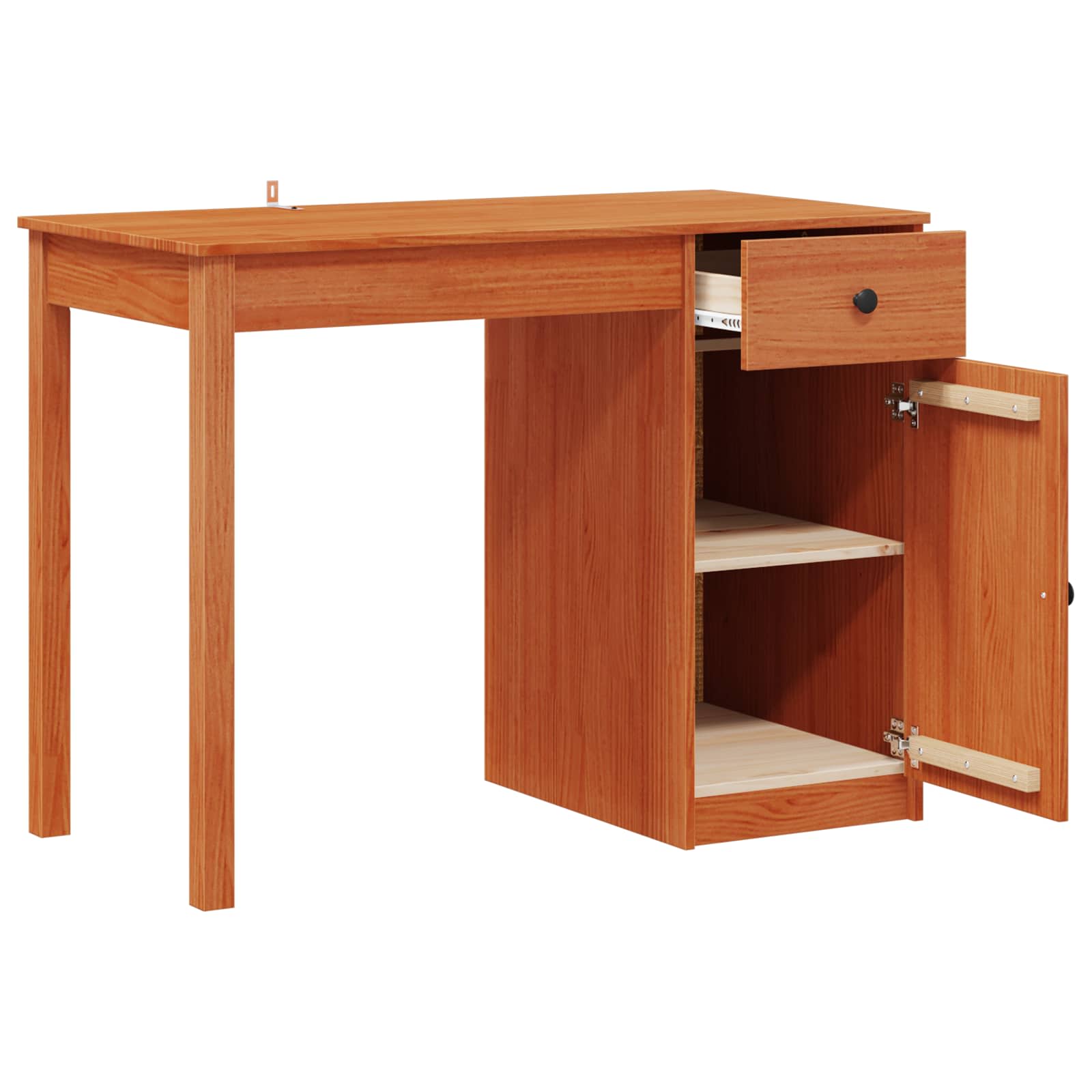 Skrivebord med skuff VoksBrun 100 x 50 x 74 cm Massiv furu vidaXL