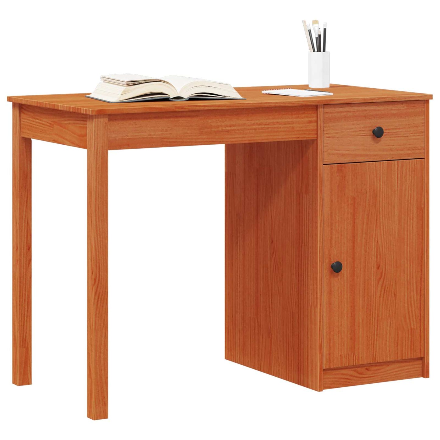 Skrivebord med skuff VoksBrun 100 x 50 x 74 cm Massiv furu vidaXL